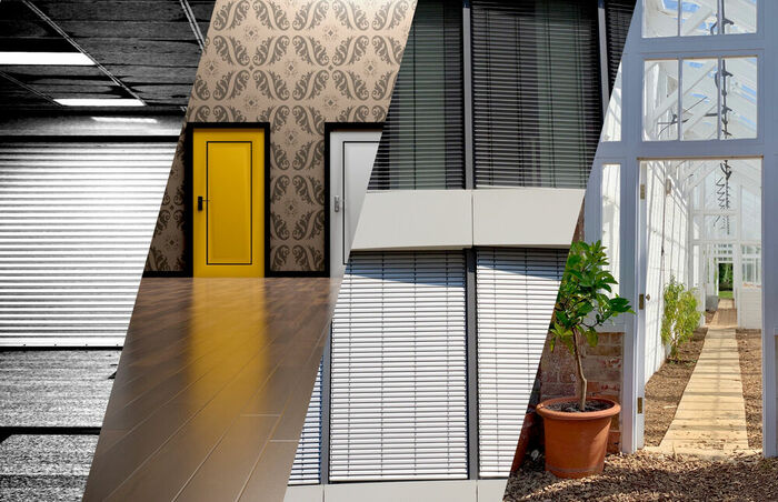 Produktvielfalt bei Garagentor, Türen, Sonnenschutz und Wintergarten Kollagenbild mit Garagentor, Türen,Sonnenschutz und Wintergarten